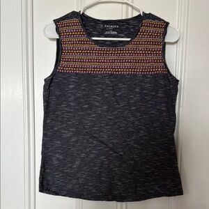 Talbots Women's Navy Embroidered Sleeveless Top